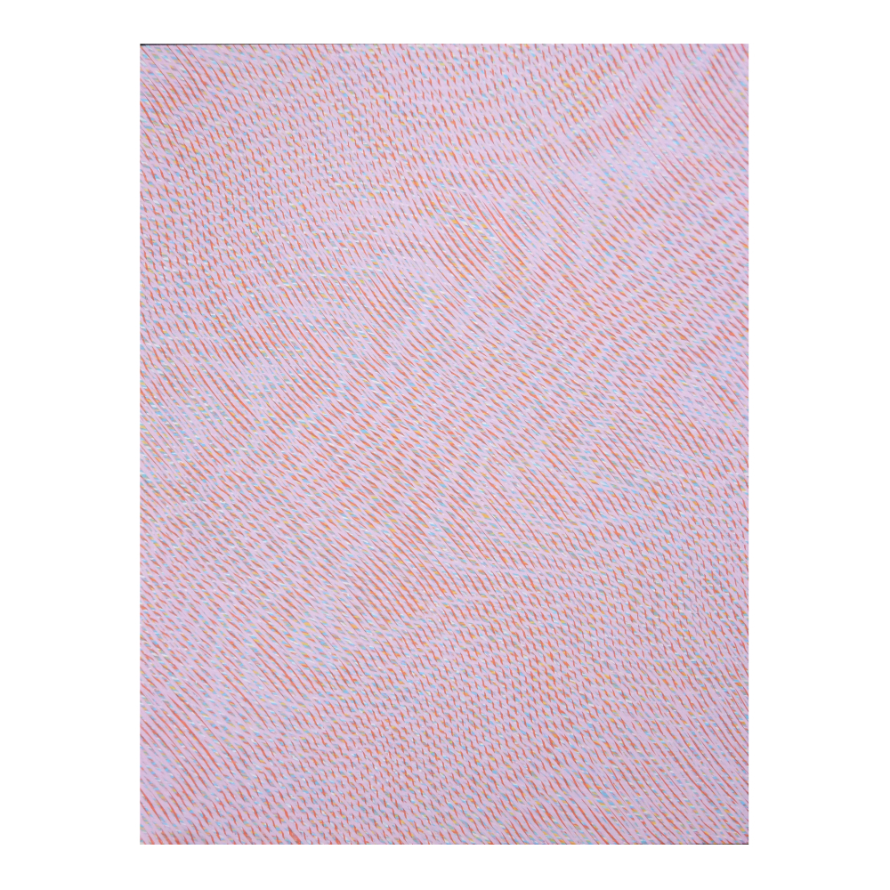 Kleurrijke roze abstracte tekening met Moire patroon